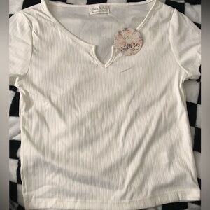 New with tags jolie & joy ribbed white shirt